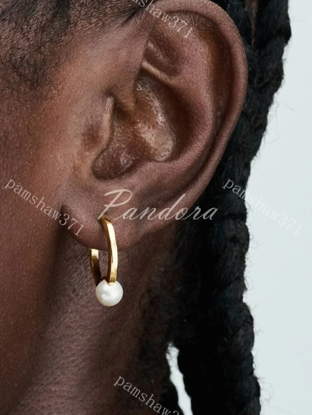 Pandora Treated Freshwater Cultured Pearl Hoop Earrings